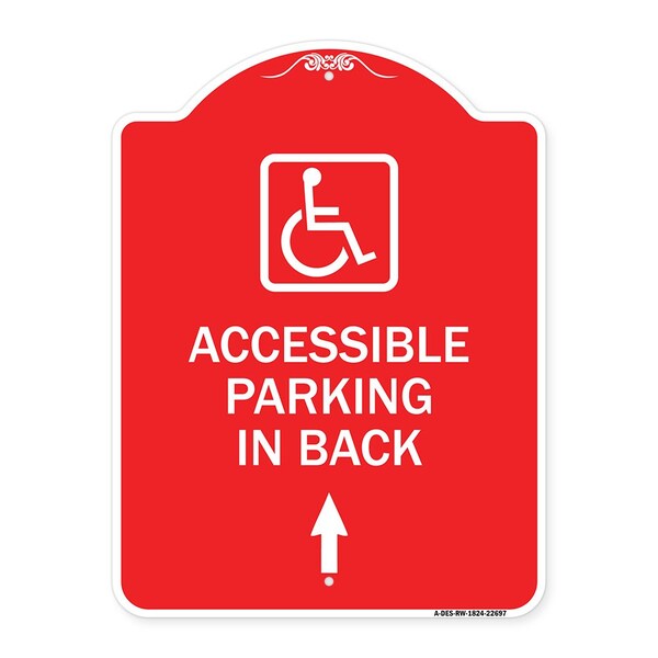 W/ NY Approved Isa Accessible Parking on Up Arrow W/ Graphic Alum Sign, 18" x 24", RW-1824-22697